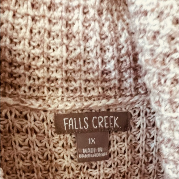Falls Creek Pink Heathered Knit Cowl Sweater - Picture 3 of 3